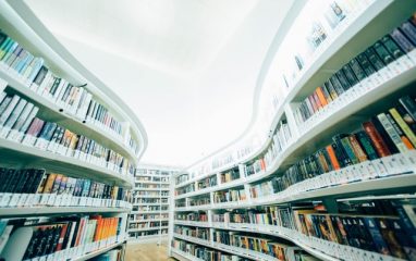 Shelves of books in a library