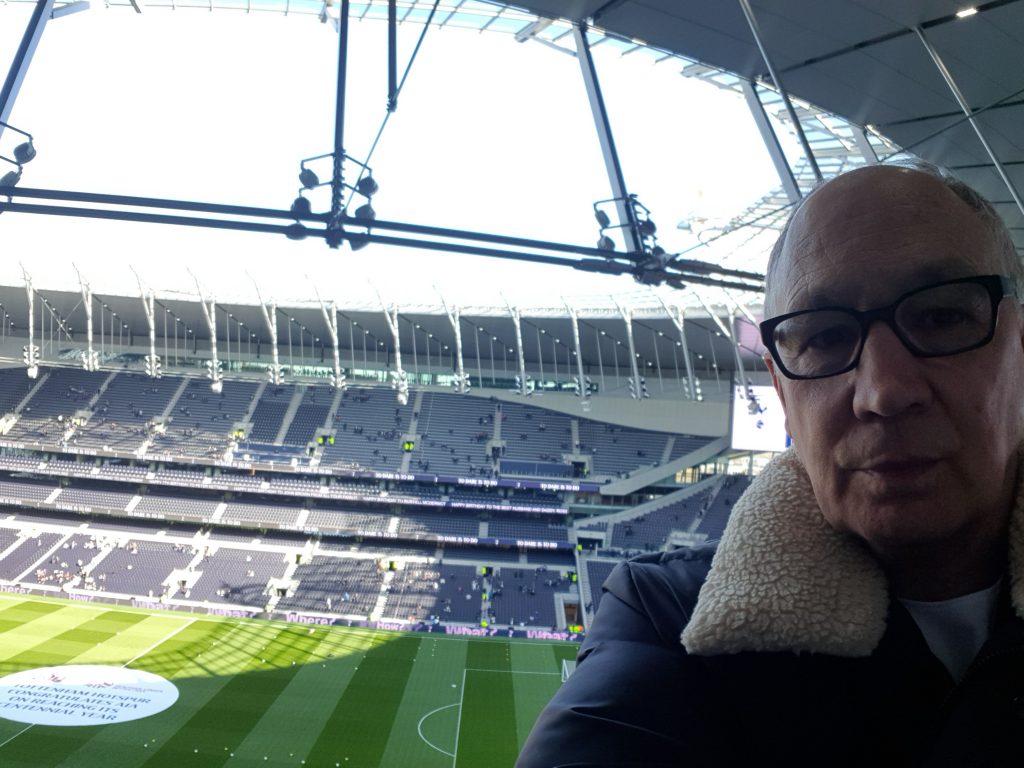 The view from Dr Kevin Ruck's seat at White Hart Lane - the home of Spurs football club.