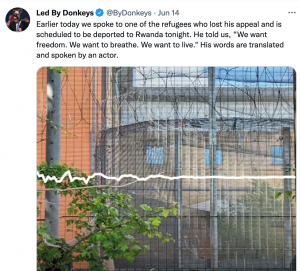 Tweet from Led by Donkeys