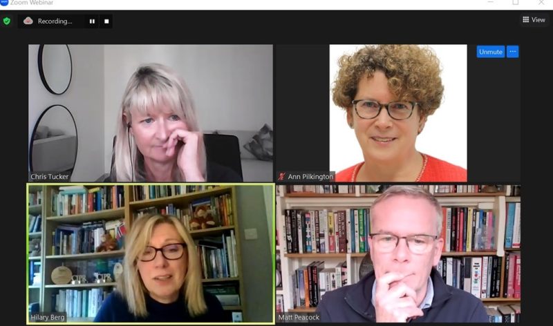 Screenshot of the webinar speakers