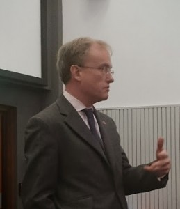 Strategic communicator: Alex Aiken speaking in Bristol